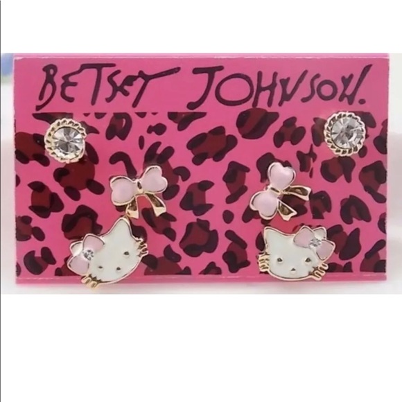 Rhinestone, Hello Kitty & Bow Earrings - Picture 1 of 3